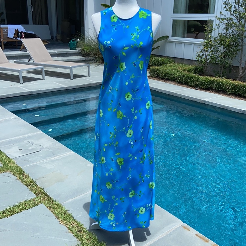 My Michelle Maxi Blue Sheath Dress in Jr. 11/12